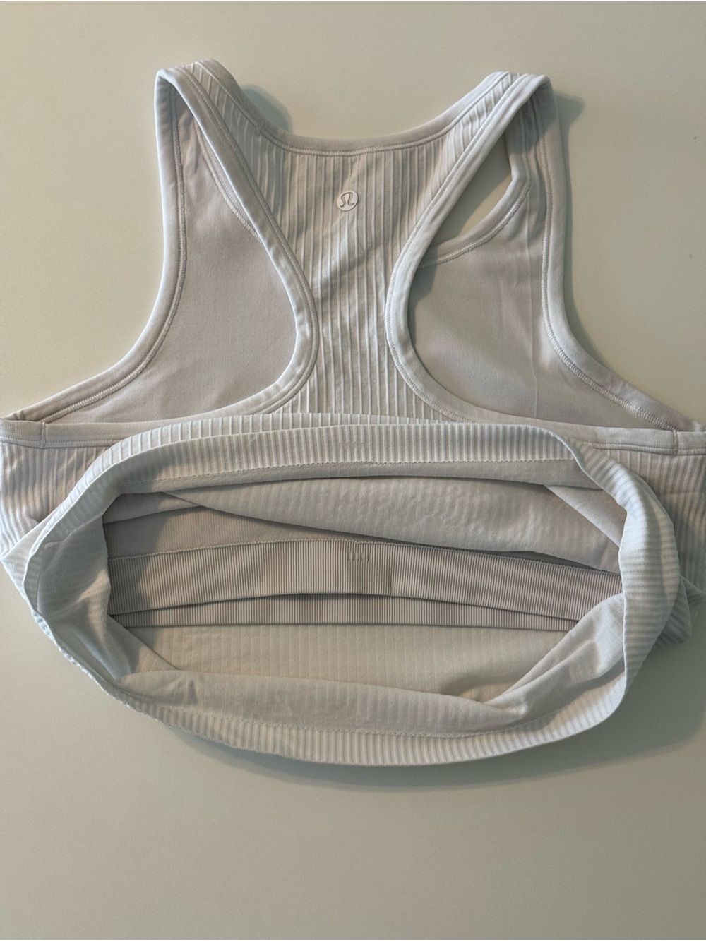Lululemon Ribbed White Racerback Crop Tank Top - Picture 6 of 8